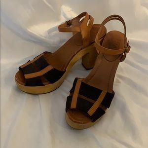 Madewell Black and Brown Clog Heels